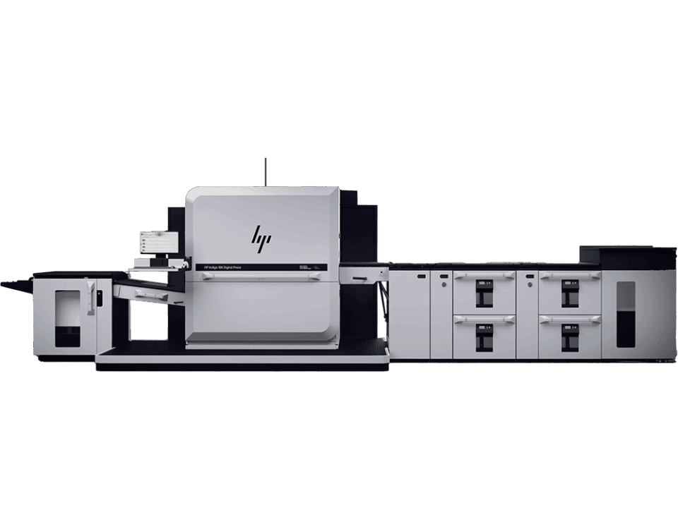 Impressora digital industrial HP Indigo 18K com alta produtividade e versatilidade